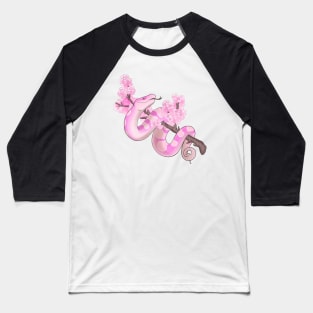 White Sakura Ball Python: Pink Baseball T-Shirt